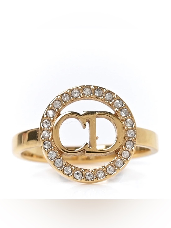 Dior Jewelry - Dior Metal Crystal Round CD Ring 6.5 Gold